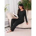 thumbnail image 6 of Ekouaer Womens 2 Piece Pajama Sets Long Sleeve Sleepwear Soft Lounge Sets with Pockets, 6 of 7