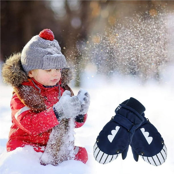 Minnieouse Ninos Esqui Mitones Ninos Ninas Adorables Gruesos Guantes de nieve a prueba de viento Dibujos animados Al aire libre Miton Ropa guantes y mitones Caqui Walmart en linea