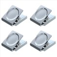 thumbnail image 1 of 4X Silver Tone Spring Loaded Memo Ticket Magnetic Fridge Wall Clip,4 x Magnetic Wall Clip,Silver Tone, 1 of 4