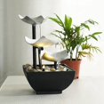 thumbnail image 4 of Fuente de mesa de 3 niveles para interiores, bomba automática con enchufe británico, dorada, 4 of 5
