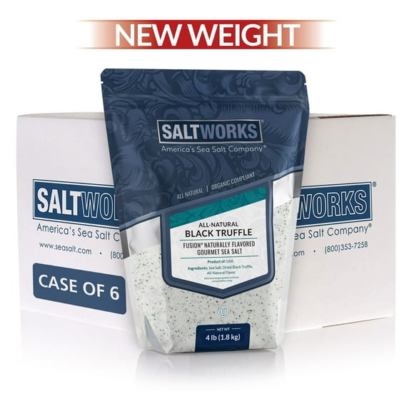 Salt Works All Natural Black Truffle Gourmet Sea Salt 1.8kg/4lbs (6 PACK)