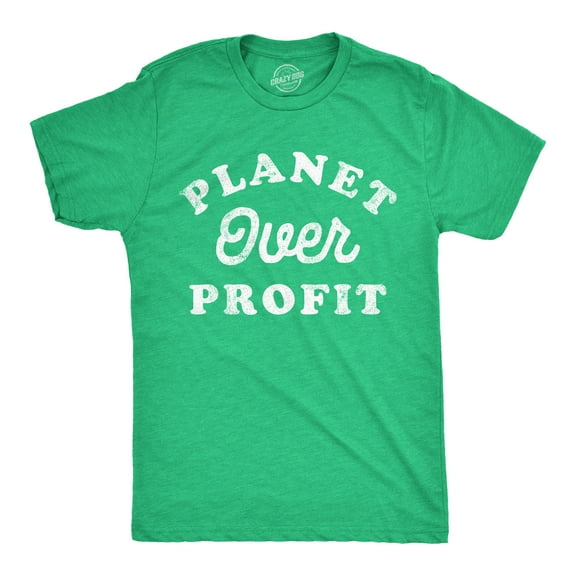Mens Planet Over Profit Funny T Shirts Earth Day Graphic Tee for Men Graphic Tees