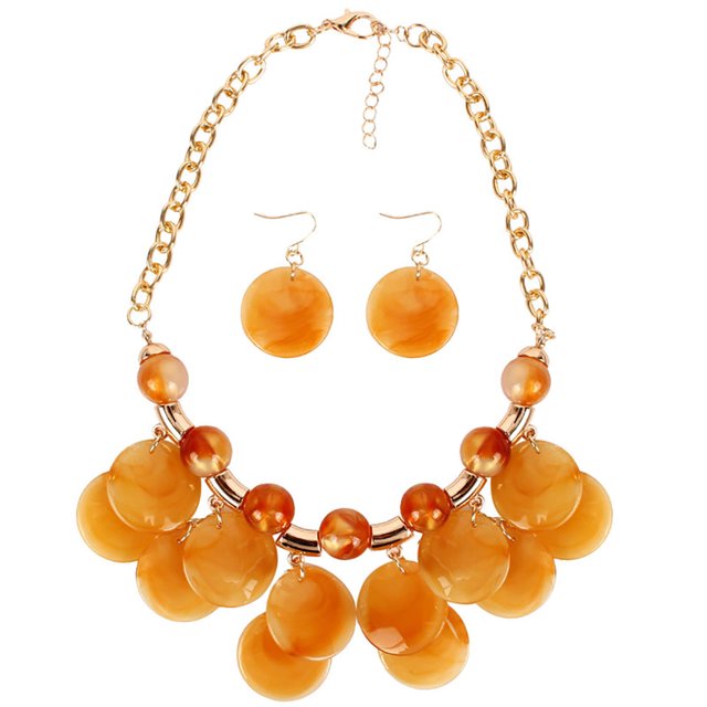 Collier Clavicule pour Femmes, Collier Pull avec Perles de Mode et Boucles d'Oreilles Pendantes