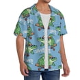 thumbnail image 4 of Honeii 's Crocodile Riding Skateboard for men's short-sleeved button-up collared shirt featuring a pocket, perfect for beach vacations, and travel adventures., 4 of 5