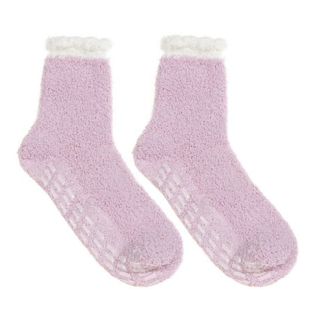 

Thicken Winter Women Cold Protection Plush Socks Socks Mid Socks Coral Fleece LIGHT PURPLE