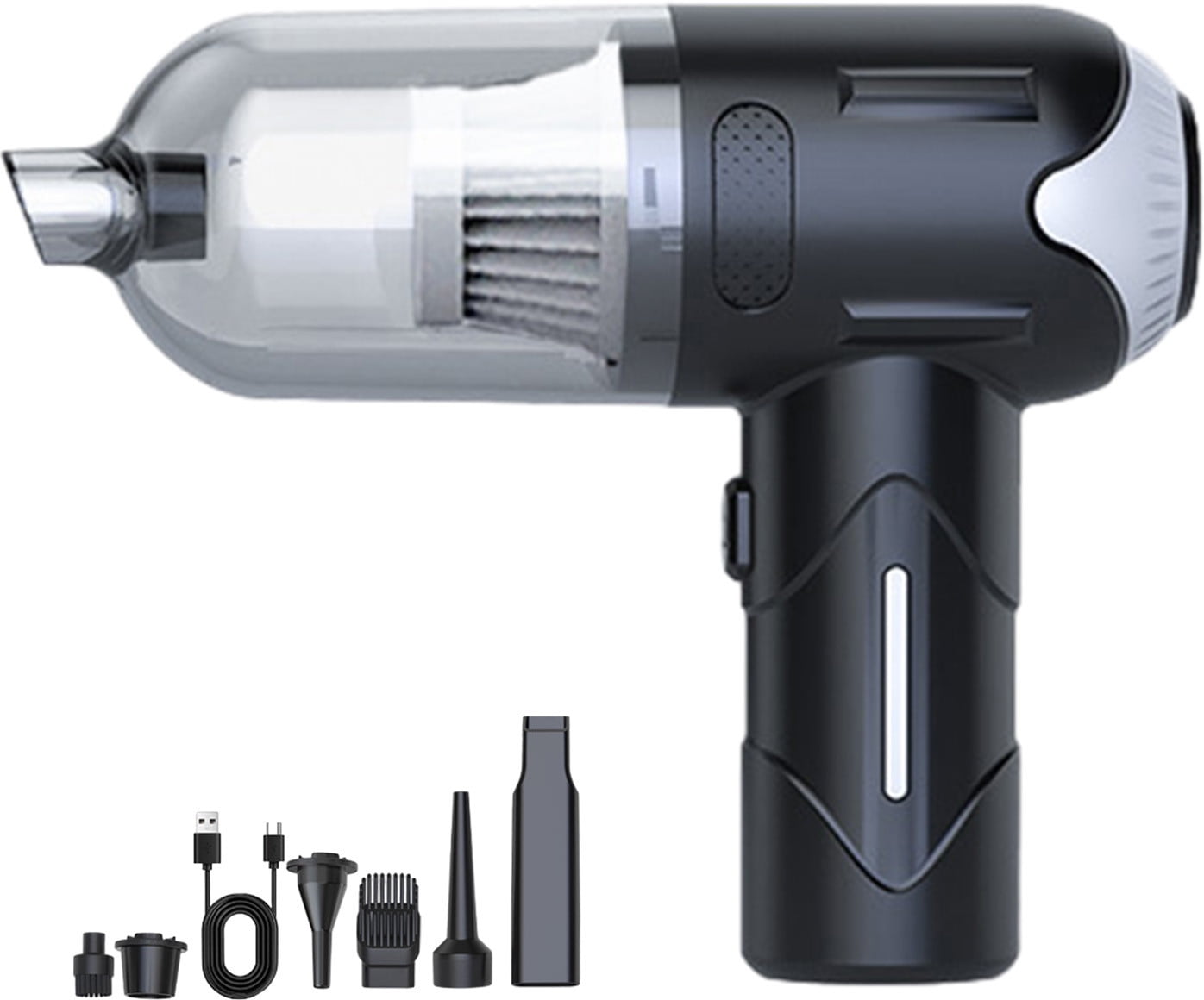 Cordless Car Vacuum Cleaner, 8000PA Strong Suction, 4000mAh Battery, Handheld Portable Vacuum, for Pet Hair, Dust, Crumbs, Includes 6 Attachments, USB Charging, 30 Mins Runtime