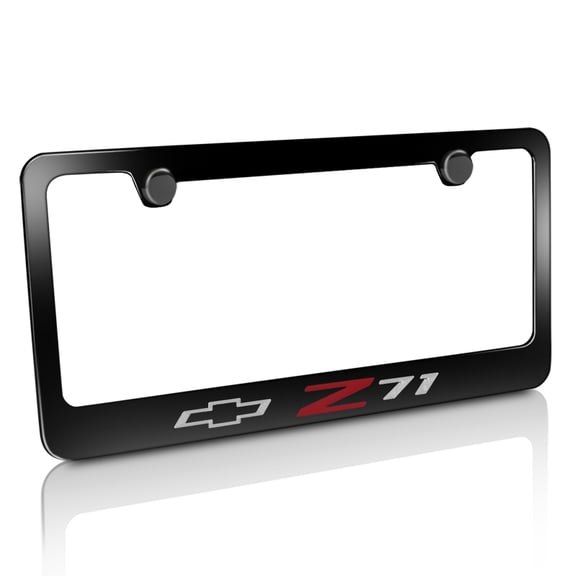Chevrolet Camaro Z71 Engraved Black Powder Finish Metal License Plate Frame