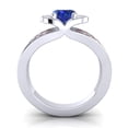 thumbnail image 4 of 2.35 Carat Oval Cut Blue Sapphire & Garnet Gemstone Stylish Ring for Birthday Gift Solid 18K White Gold Size 11 by Diamond-Capitals, 4 of 8