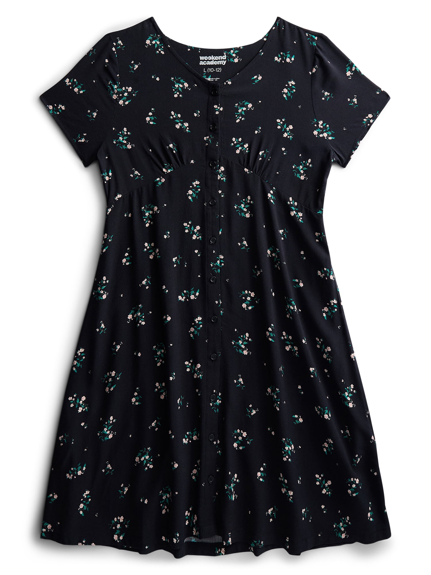 Weekend Academy Girls Button-Front Dress with Short Sleeves, Sizes 4-18