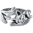 thumbnail image 1 of Anillos de aleación abiertos de gato Retro ajustables, regalo de joyería para mujer, 1 of 4