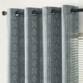 thumbnail image 3 of Curtainking Blackout Curtains for Livingroom Bedroom Farmhouse Boho Curtains 63 inch Geometric Striped Grommet Room Darkening Thermal Insulated Window Drapes 2 Panels White on Grey, 3 of 10