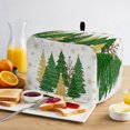 thumbnail image 2 of Toaster Cover 4 Slice, Green Christmas Tree Dustproof Bakeware Oven Protector with Top Hook, Golden Xmas Tree Winter Snowflake Waterproof Small Kitchen Appliance Toasters Dust Cover, 12"x11"x8", 2 of 9