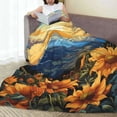 thumbnail image 6 of Fuzoiu Sunset Sky Sunflower Print Ultra-Soft Micro Fleece Blanket,All Seasons Flannel Throw, Lightweight Blanket for Bed, Sofa, Couch, Movie Night, Camping, and Travel-60"x50", 6 of 7