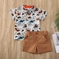 thumbnail image 4 of TheFound Toddler Baby Boy Short Sleeve Button Down Shirt Shorts Set 1T 2T 3T 4T 5T Outfits Summer Clothes, 4 of 7
