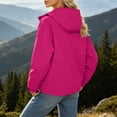 thumbnail image 6 of Liuinsasek Womens Windbreaker Waterproof Raincoat Long-Sleeve Solid Color Zipper Hooded Large Pocket Jacket for Outdoor Mountain Climbing Hiking Skiing Jacket, 6 of 7