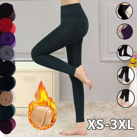 Women's Thermal Fleece Lined Leggings Seamless Comfort Fit Soft Warm Winter Tights for Everyday Cold Weather