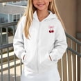 thumbnail image 2 of JAJAHO Girls Zip Up Hoodie Sweatshirt With Pockets Cherry Print Long Sleeve Jacket For Kids 5-14Y, 2 of 6