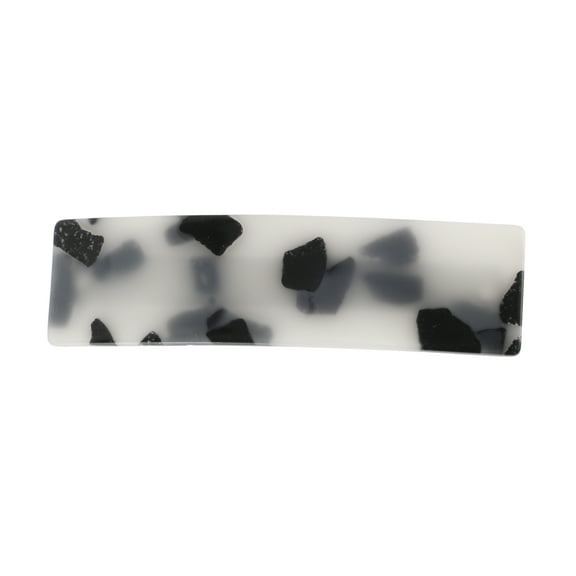 Unique Bargains 1 Pc Grace Square Hair Clips Hairdo Clip for Women 3.43"x0.94"x0.71" Black White