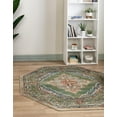 thumbnail image 3 of Unique Loom Isabella Collection Area Rug - Rossellini (5' 1" Octagon Green/Blue), 3 of 9