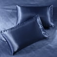 thumbnail image 2 of Satin Pillowcase Queen [2-Pack, Midnight Blue] - Hotel Luxury Silky Pillow Cases for Hair and Skin - Extra Soft 1800 Double Brushed Microfiber Pillow Covers, 2 of 3