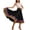 Black, variant on Umfun Women's Colorful Striped Maxi Skirt Elastic High Waist A-Line Flowy Skirt Summer Vacation Skirt
