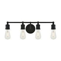 Living District Serif 4-Light Mid-Century Metal Wall Sconce in Black