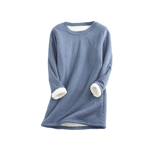 Jumpingount Ropa interior térmica de mujer portátil Color sólido reutilizable reemplazo de manga larga invierno otoño caliente mantenimiento camiseta de Prendas para la parte del cuerpo Azul XXL Jumpingount AP013396-29