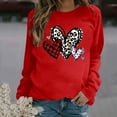 thumbnail image 2 of Valentines Shirts for Women Trendy Funny Heart Print Long Sleeve Tunic Tops Crew Neck Casual Loose Pullover Sweatshirts(Red,L), 2 of 4