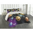 thumbnail image 2 of Ambesonne Milky Way Quilted Coverlet 3 Pcs, Solar System Planet, Queen Size, Multicolor, 2 of 4