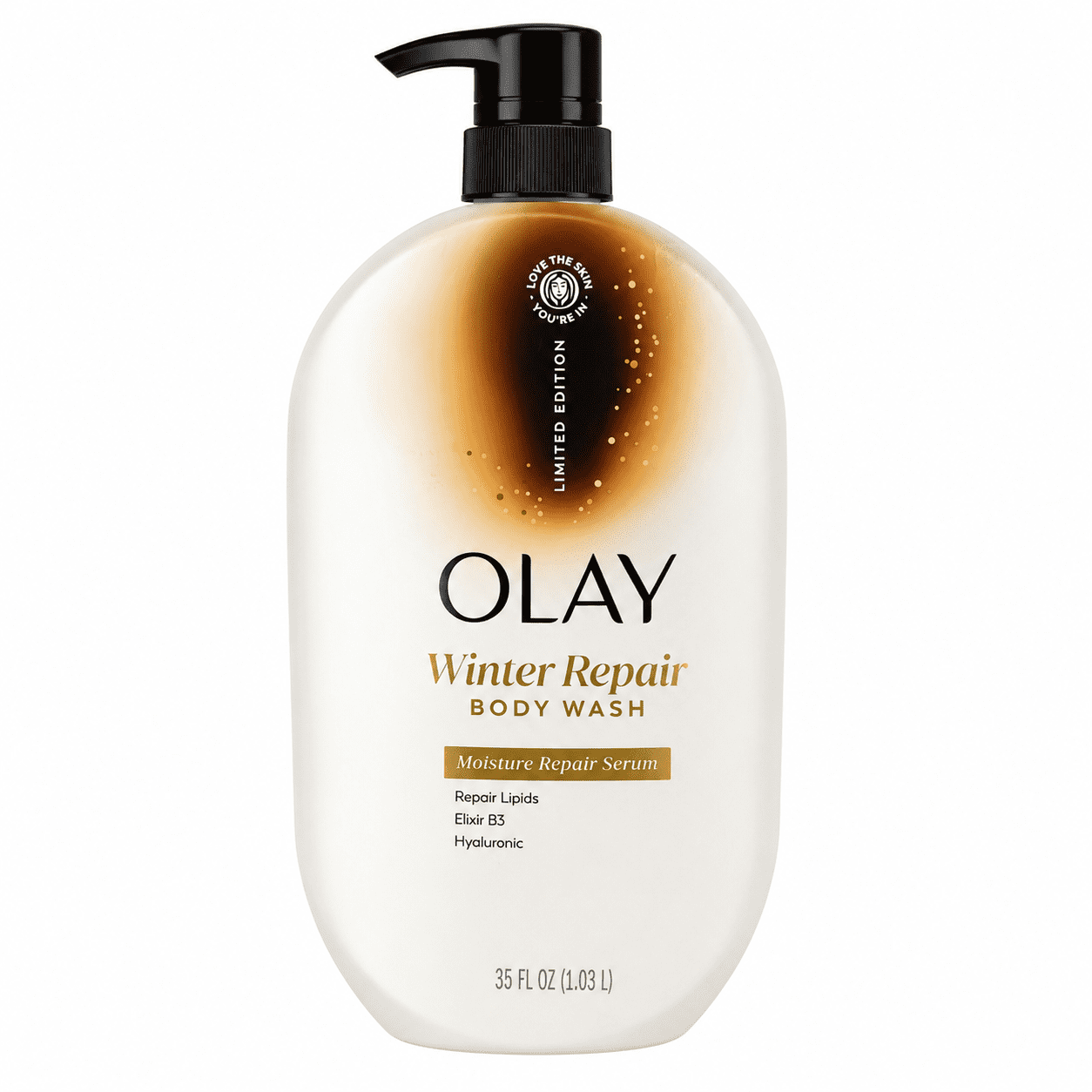 Olay Winter Repair Body Wash with Moisture Repair Serum, Repair Lipids, Elixir B3 & Hyaluronic, 35 fl oz