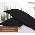 thumbnail image 4 of Royale Linens Pillow Shams 2 Pack Euro Size 26x26 Inch - Brushed 1800 Microfiber - Bed Pillow Shams, Wrinkle Resistant Super Soft and Cozy - Back Overlap Closure - Oxford Pillowcase (Euro, Black), 4 of 9