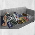 thumbnail image 5 of Vintage Soft Flannel Fleece Throw Blanket, Original Retro Style License Plates Personalized Creative Travel Vacation, Cozy Plush for Indoor and Outdoor Use, 60" x 80", Green Blue Yellow, by Ambesonne, 5 of 5