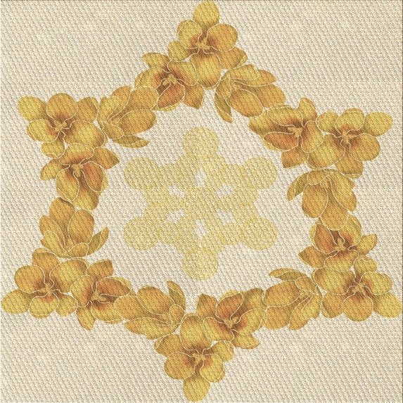 Ahgly Company Machine Washable Indoor Square Transitional Khaki Gold Area Rugs, 5' Square