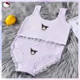 thumbnail image 1 of Sex Appeal Sanrios Schoolgirl Underwear Anime Kawaii Kuromi Cartoon Pure Cotton Vest Panties Set Youngsters Girls Daughter Gift, 1 of 5