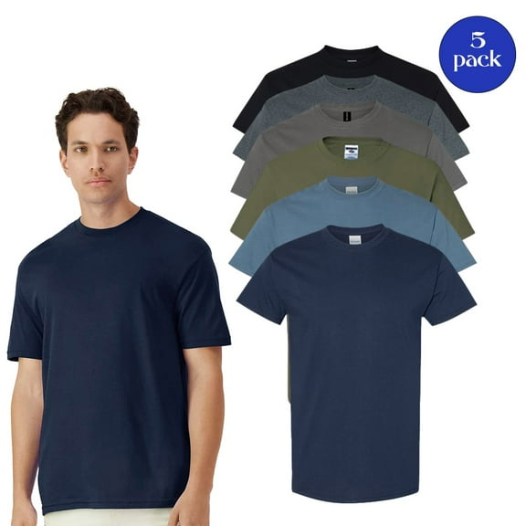 Gildan Men's Heavy Cotton T-Shirts, Daily Wear Bulk T-Shirt for Men, Dark Colors, 6-Pack, S