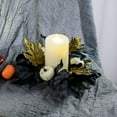 thumbnail image 7 of Halloween Candle Rings Wreaths for Pillar Candles with Artificial Maple Leaves Pumpkin and Flowers,Fall Thanksgiving Table Centerpiece Decor for Home Dining Party Mantel Halloween Decorations, 7 of 7