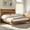 Light Brown, variant on LUXOAK Solid Wood Queen Bed Frame, No Box Spring Needed, Wood Slats & Headboard, Light Brown