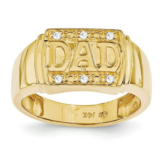 14k Yellow Gold G-H SI2 Quality Diamond men's DAD Ring