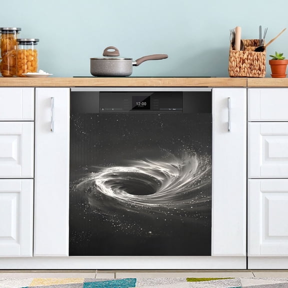 Black Hole Dishwasher Magnet Cover Magnetic Fridge Door Cover Home Kitchen Decor 23"x 26"