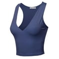 thumbnail image 1 of FashionOutfit Women's COMFORTABLE MODAL DEEP V- NECK DOUBLE LAYERED SLEEVELESS CROP TOP, 1 of 1