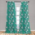 thumbnail image 4 of Ambesonne Tropical Curtains, Citron Motifs Leaves Art, Pair of 28"x84", Sea Green Dark Coral, 4 of 4