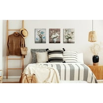 Visual Art Decor Flowers Birds Floral Wall Decor Dragonfly Butterfly PictureCanvas Wall Art 12" x 16" Framed Painting Canvas Art Prints Set of 3