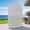 White-Louvered, variant on Dreischwarz Metal Arched Outdoor Decorative Privacy Screen, Freestanding Laser-Cut Panel Fence for Patio Deck Balcony Garden, 72" H x 47" W WHite-Spring