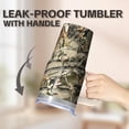 thumbnail image 5 of 20oz Coffee Travel Tumbler with Handle and Straw, Geometric Stainless Steel Double Wall Insulated Mug Leak Proof, 5 of 5
