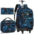 thumbnail image 1 of Mochila con ruedas FTJCF, 3 unidades, para niños, hombres y adultos, color azul, 1 of 9