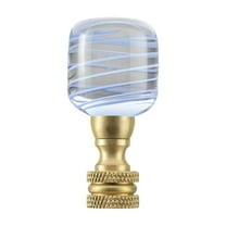 Aspen Creative 24026-31, Clear with Blue Grain Glass Lamp Finial in Copper, 2" Tall
