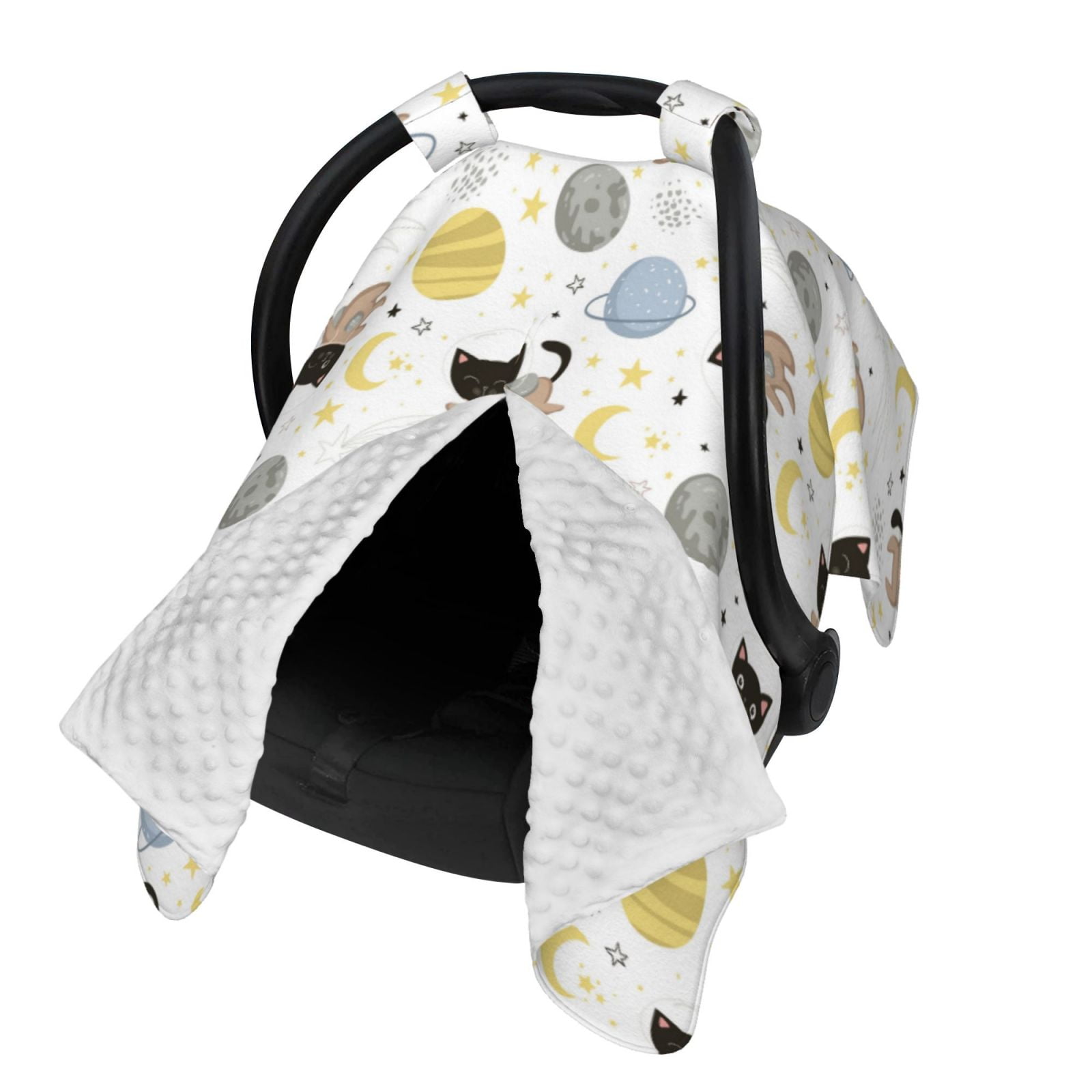 Naloa Cute Cat Baby Car Seat Cover, Breathable Baby Carrier Cover, Multiuse Baby Carrier Cover & Nursing Breastfeeding Cover