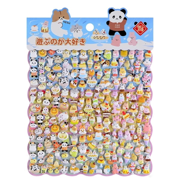 Cute Puffier Sticker for Kids, 3D Design Sticker for Boys Girls, Reusable Tiny Sticker for Phone Case Notebook Handcraft Multicolor