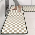 thumbnail image 2 of Kitchen Rugs Sets Of 2,Beige and White Checkerboard Pattern Anti Fatigue Kitchen Mat Rugs Non Slip Washable,Decorative Kitchen Floor Mats for Kitchen,Sink,Laundry,17"x47"+17"x47", 2 of 5