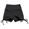 thumbnail image 5 of IWRICH Women's High Waisted Tie Side Shorts Summer Gym Yoga Hot Shorts Lifting Sports Scrunch Short Pants Black M, 5 of 5